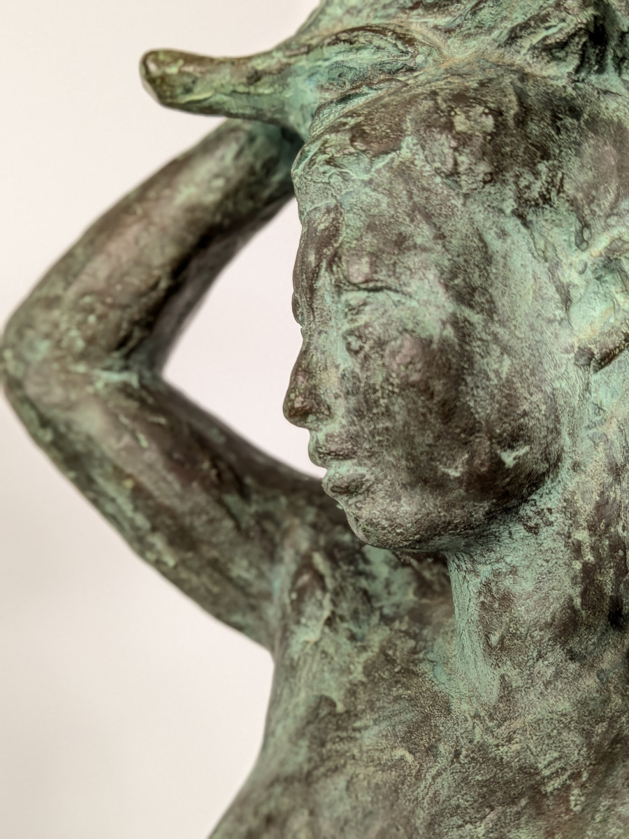 Nude With Raised Arms, Circa 1950-60 - Bronze 53cm - Shigeru Kinoshita 1908-1988 #47-photo-4
