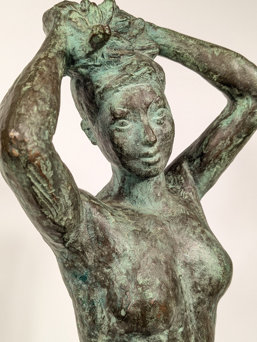 Nude With Raised Arms, Circa 1950-60 - Bronze 53cm - Shigeru Kinoshita 1908-1988 #47-photo-5