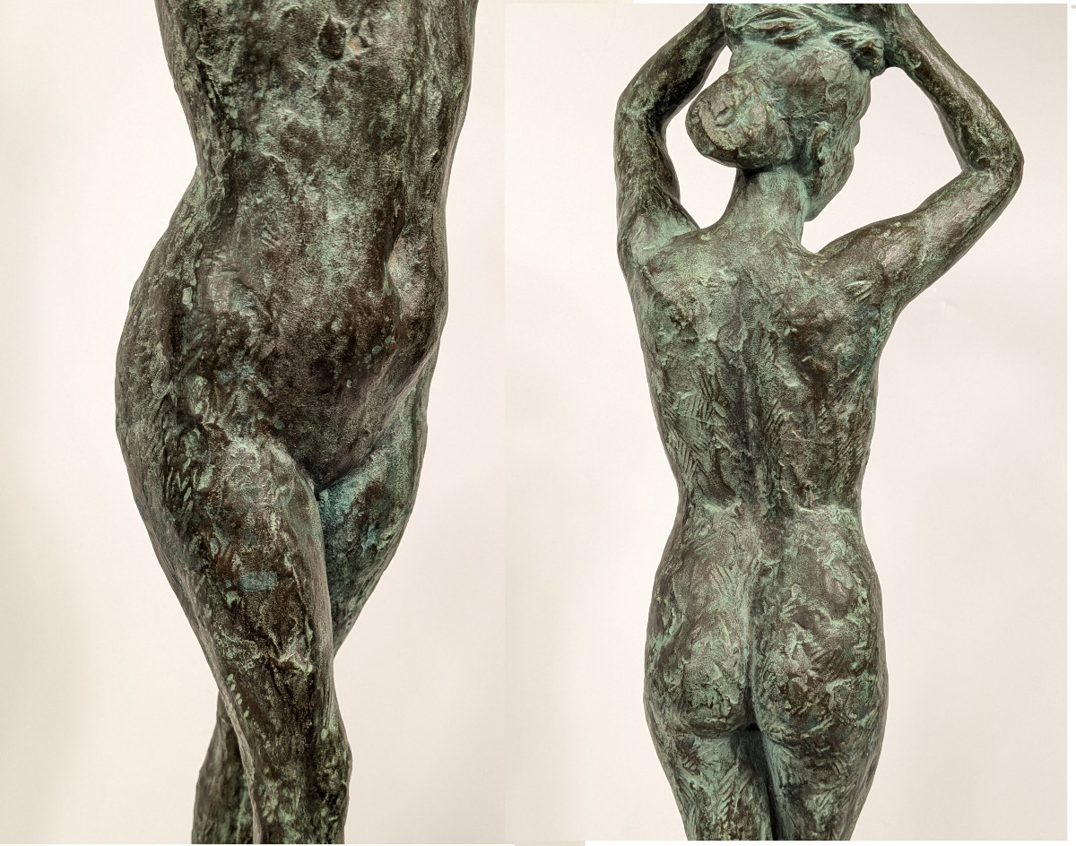Nude With Raised Arms, Circa 1950-60 - Bronze 53cm - Shigeru Kinoshita 1908-1988 #47-photo-6