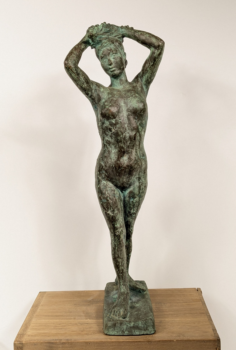 Nude With Raised Arms, Circa 1950-60 - Bronze 53cm - Shigeru Kinoshita 1908-1988 #47