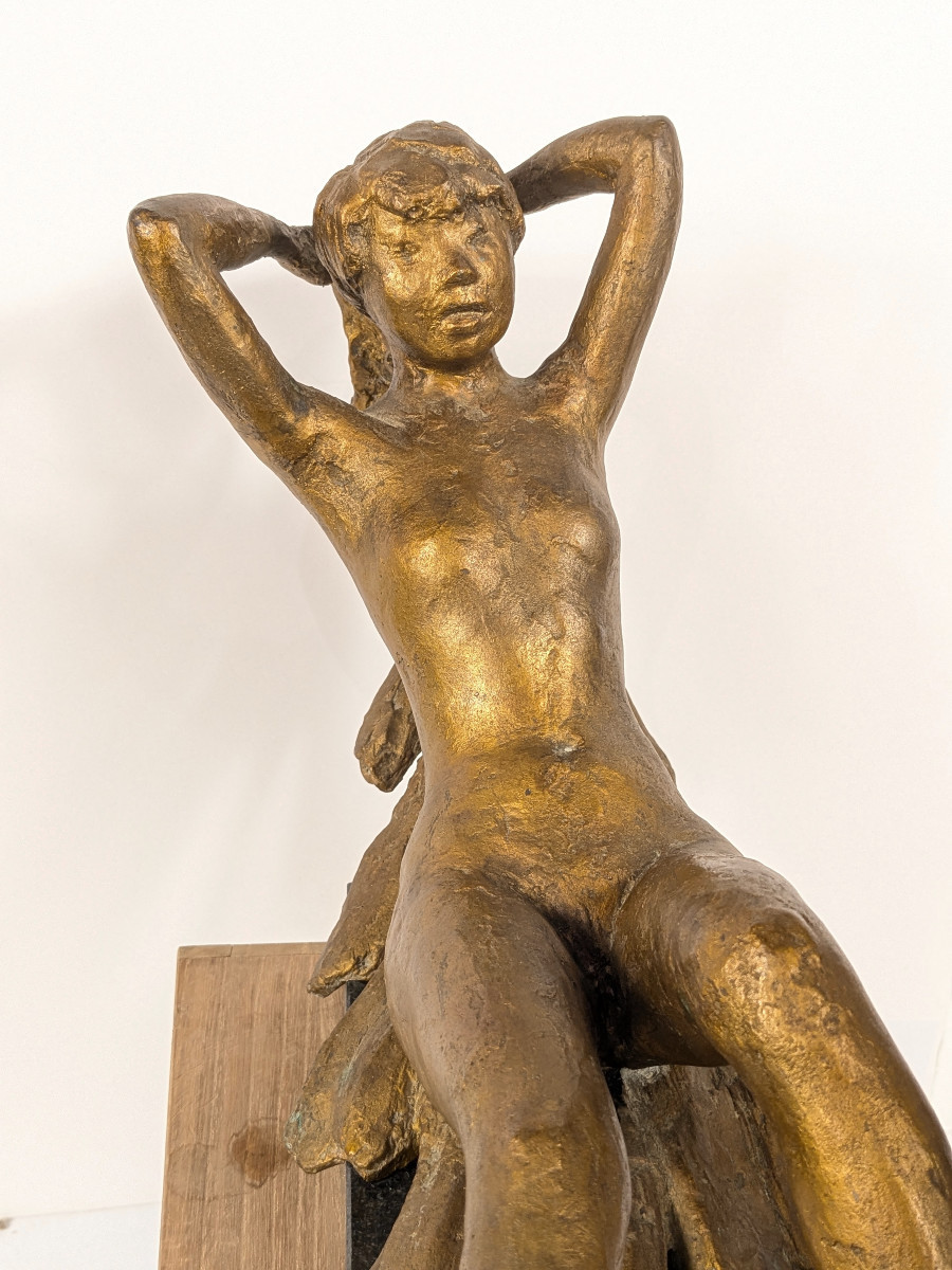 Reclining Nude - Bronze Circa 1950-60 By Katsuzo Entsuba (1905-2003) #43-photo-7