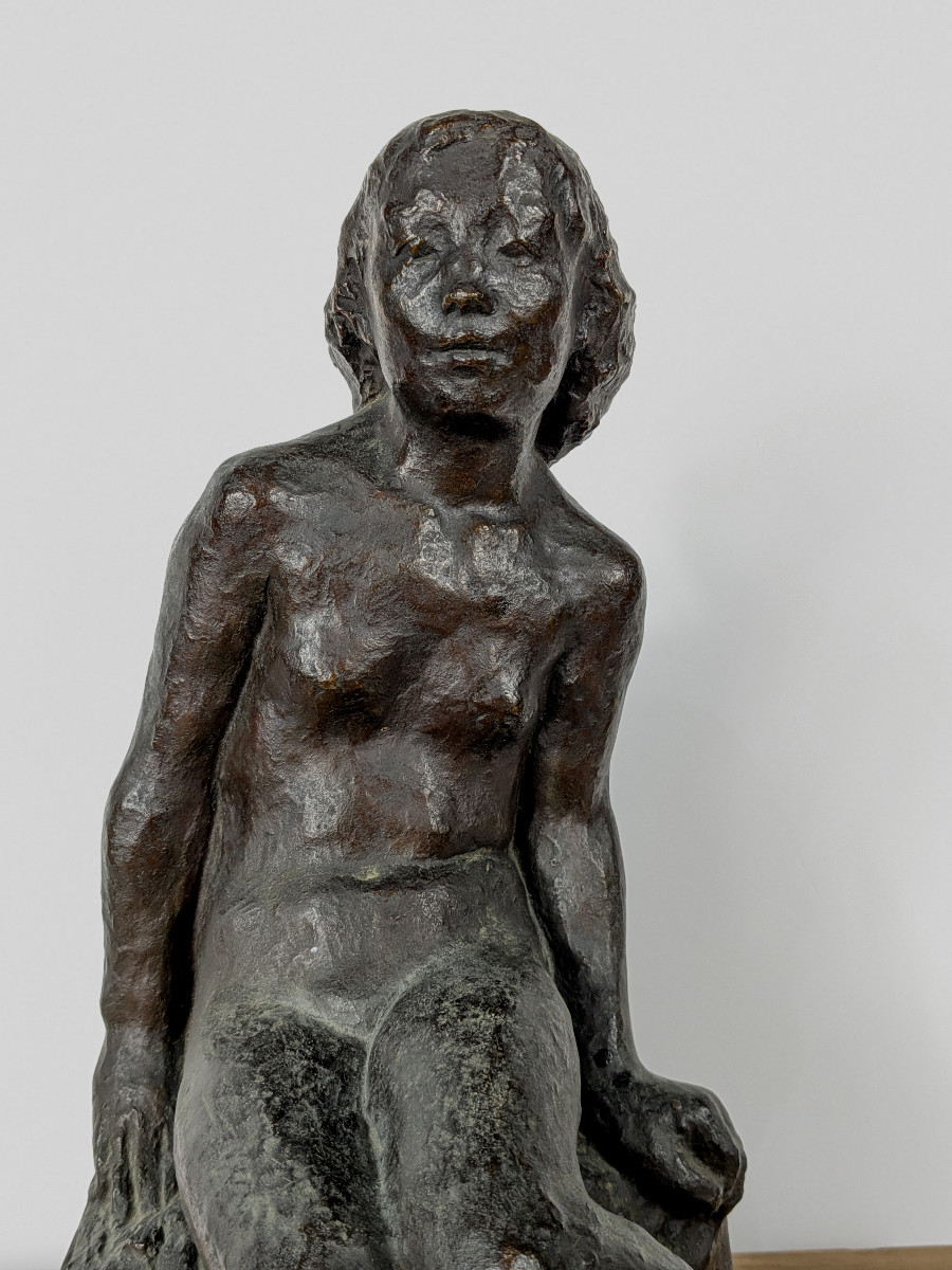 Seated Nude - Bronze - Work 1930-50 # 631-photo-2