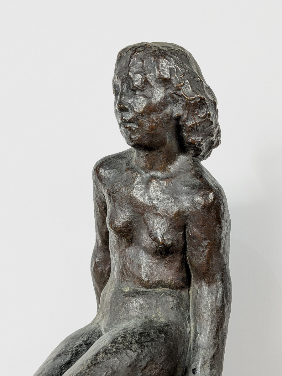 Seated Nude - Bronze - Work 1930-50 # 631-photo-4