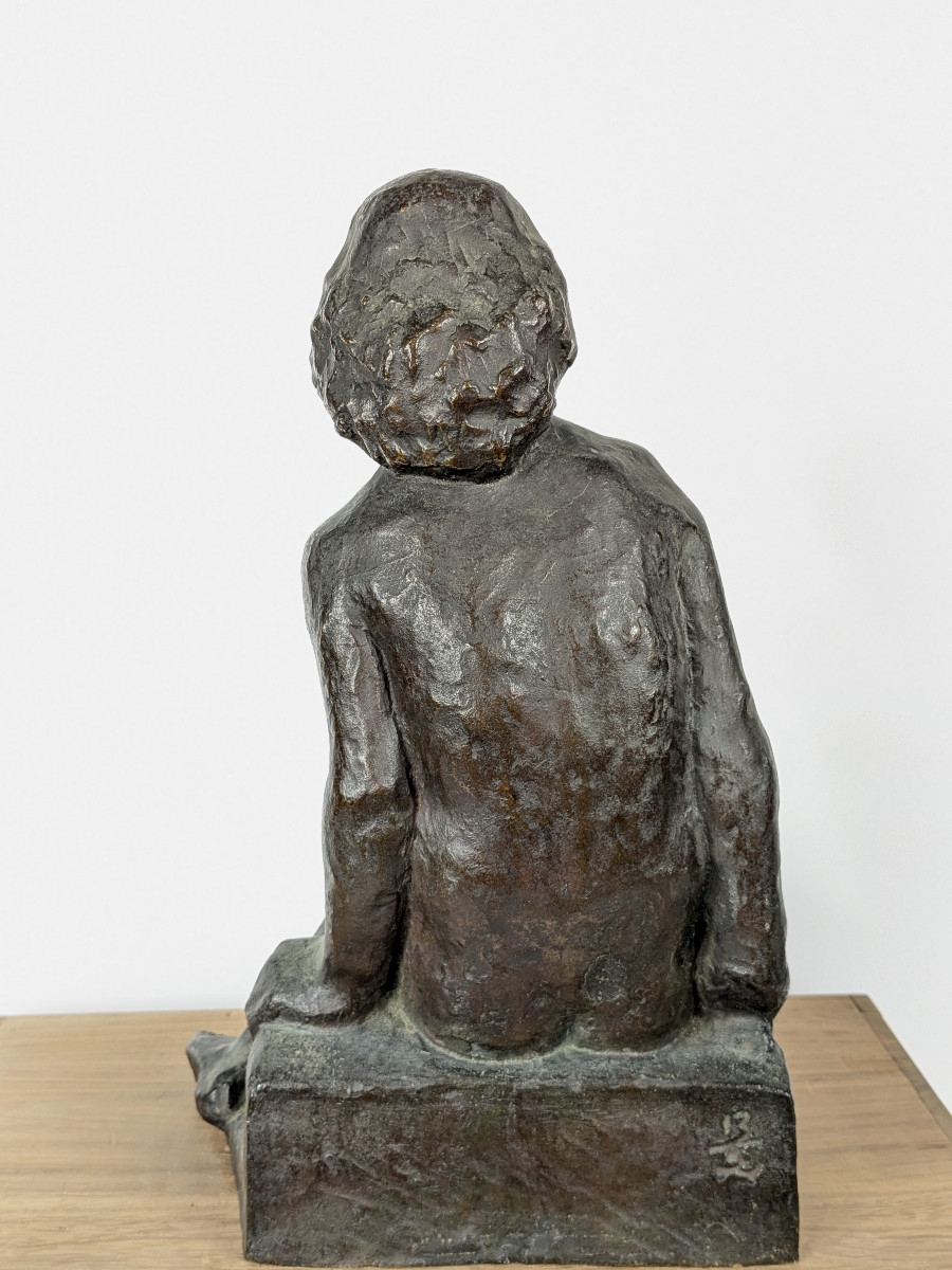 Seated Nude - Bronze - Work 1930-50 # 631-photo-2
