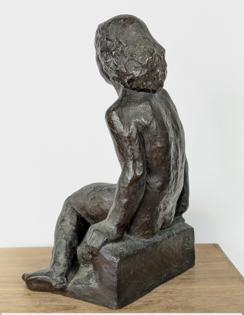 Seated Nude - Bronze - Work 1930-50 # 631-photo-7