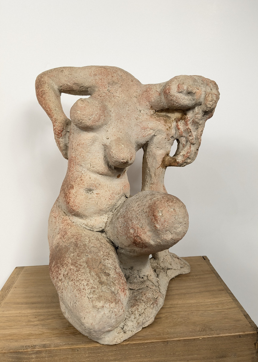 Seated Nude - Terracotta Circa 1950 By Masaru Kinouchi 1892-1977 #392