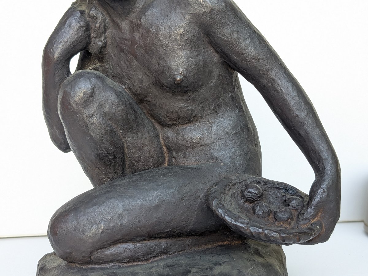 Nude With A Basket Of Fruit - Bronze, Circa 1950 #107-photo-1