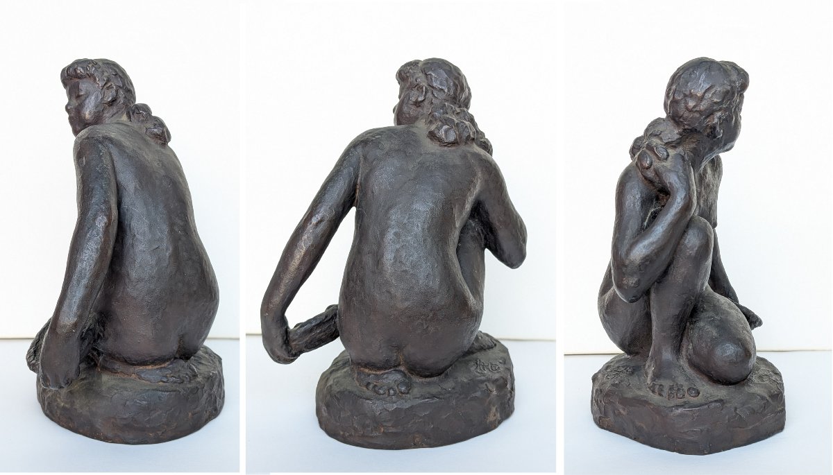 Nude With A Basket Of Fruit - Bronze, Circa 1950 #107-photo-2