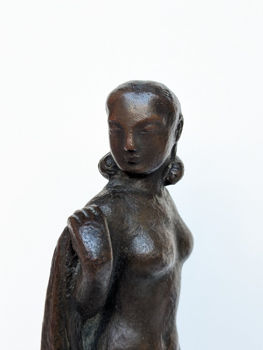 Nu au drapé - bronze circa 1930 - Par Kozuke Fuji  1882 - 1958  #498-photo-2