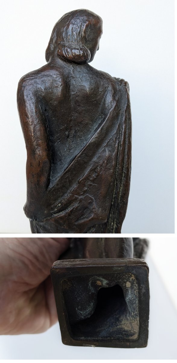 Nu au drapé - bronze circa 1930 - Par Kozuke Fuji  1882 - 1958  #498-photo-8