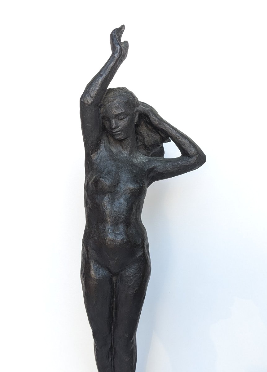 Nu cheveux au vent - bronze circa 1950-60 #199-photo-2