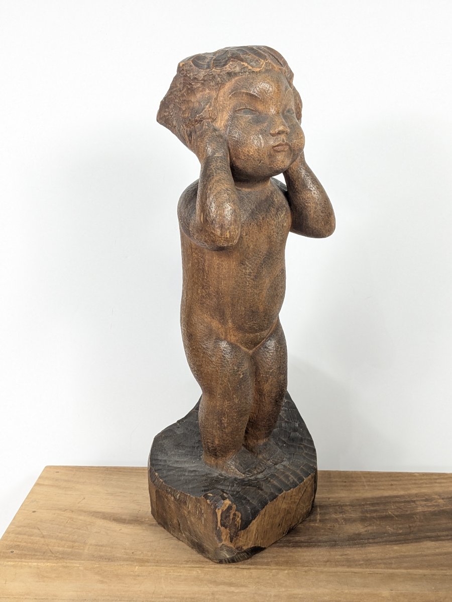 Bébé boudeur - bois sculpté par Hasegawa Subaru (1909 - 2012) #652-photo-2