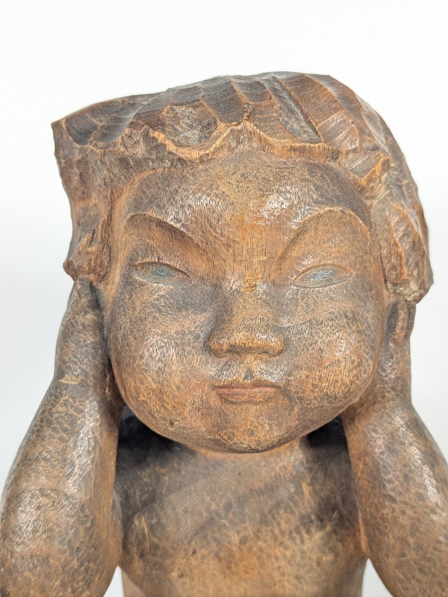 Bébé boudeur - bois sculpté par Hasegawa Subaru (1909 - 2012) #652-photo-4