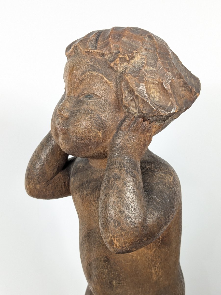 Bébé boudeur - bois sculpté par Hasegawa Subaru (1909 - 2012) #652-photo-1