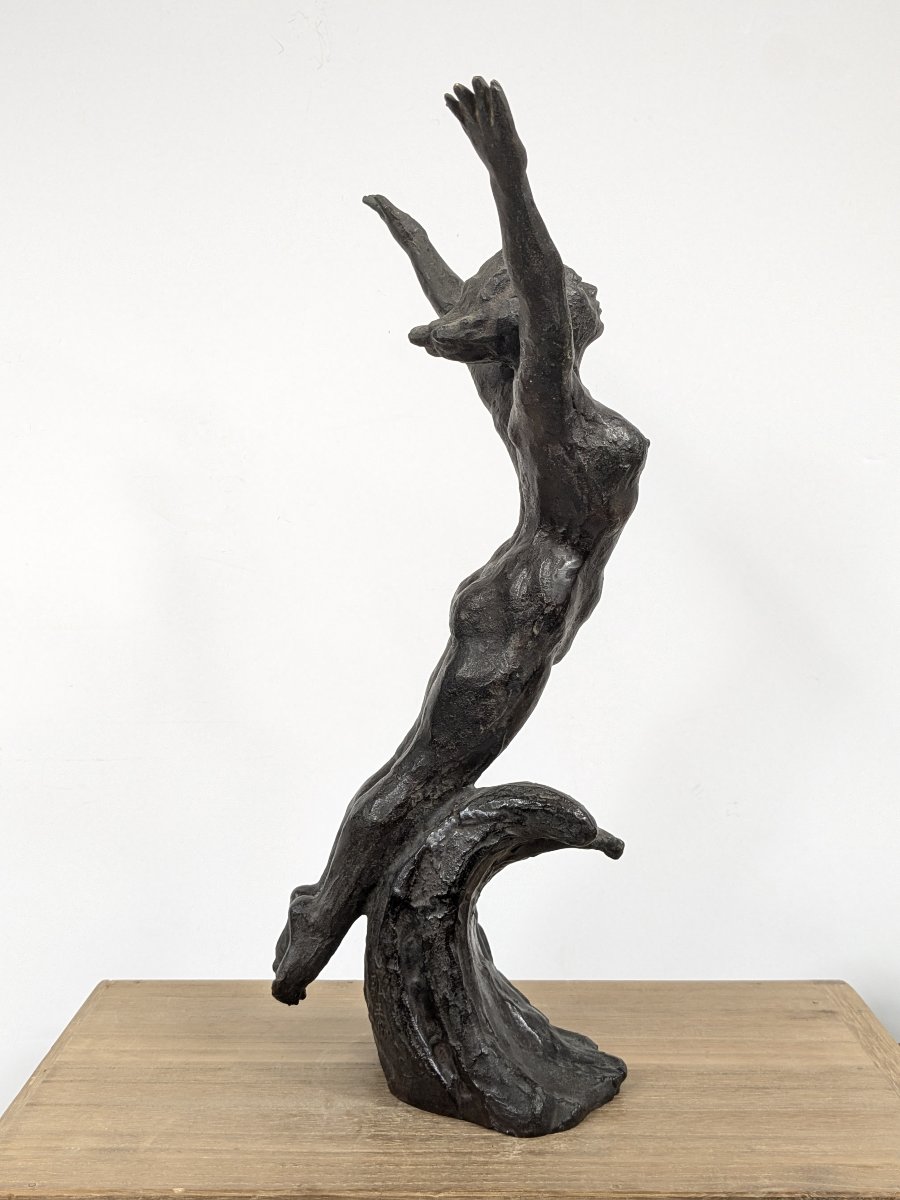 Plongeuse - bronze par Hiroaki Tateno 1916-2005  #824-photo-2