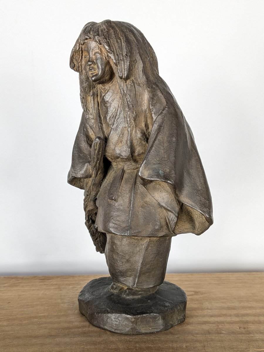 A Noh Theater Actor—bronze By Koun Nakatani (1890–1945) #834-photo-2