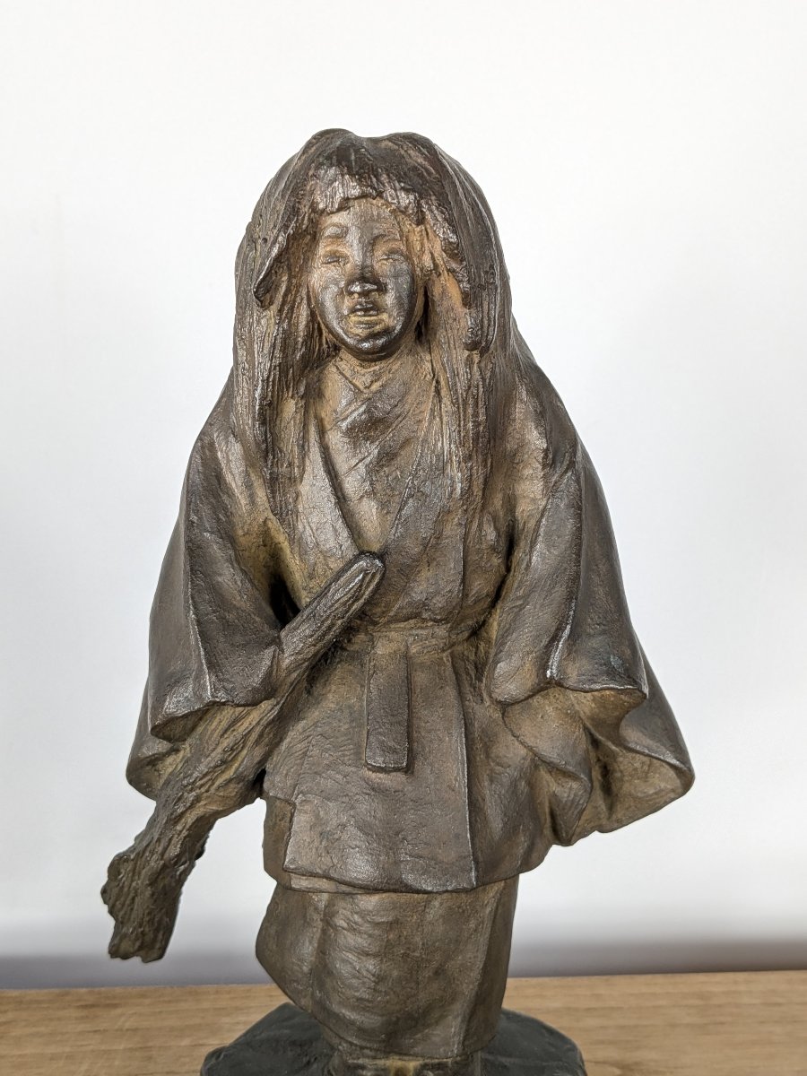 A Noh Theater Actor—bronze By Koun Nakatani (1890–1945) #834-photo-2
