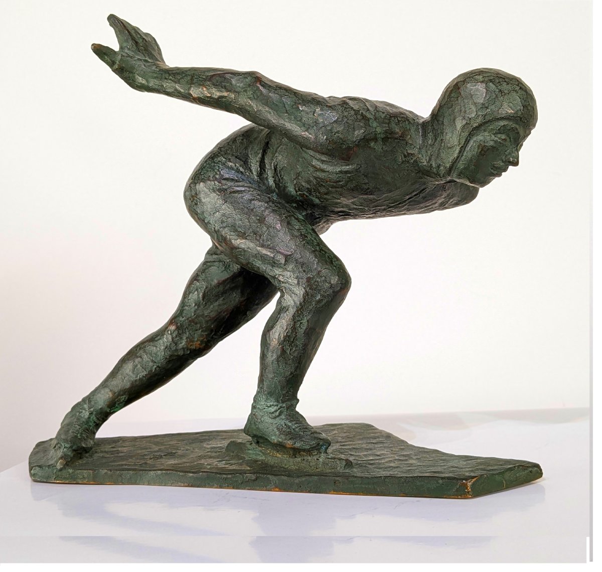 Le patineur - bronze circa 1972 - Sakuuchi Yamato (né en 1901) #185-photo-1
