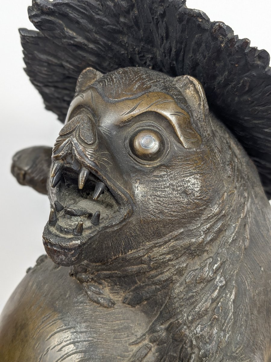 A Tanuki Incense Burner - Bronze, Taisho Period, 1920–30  #106-photo-4
