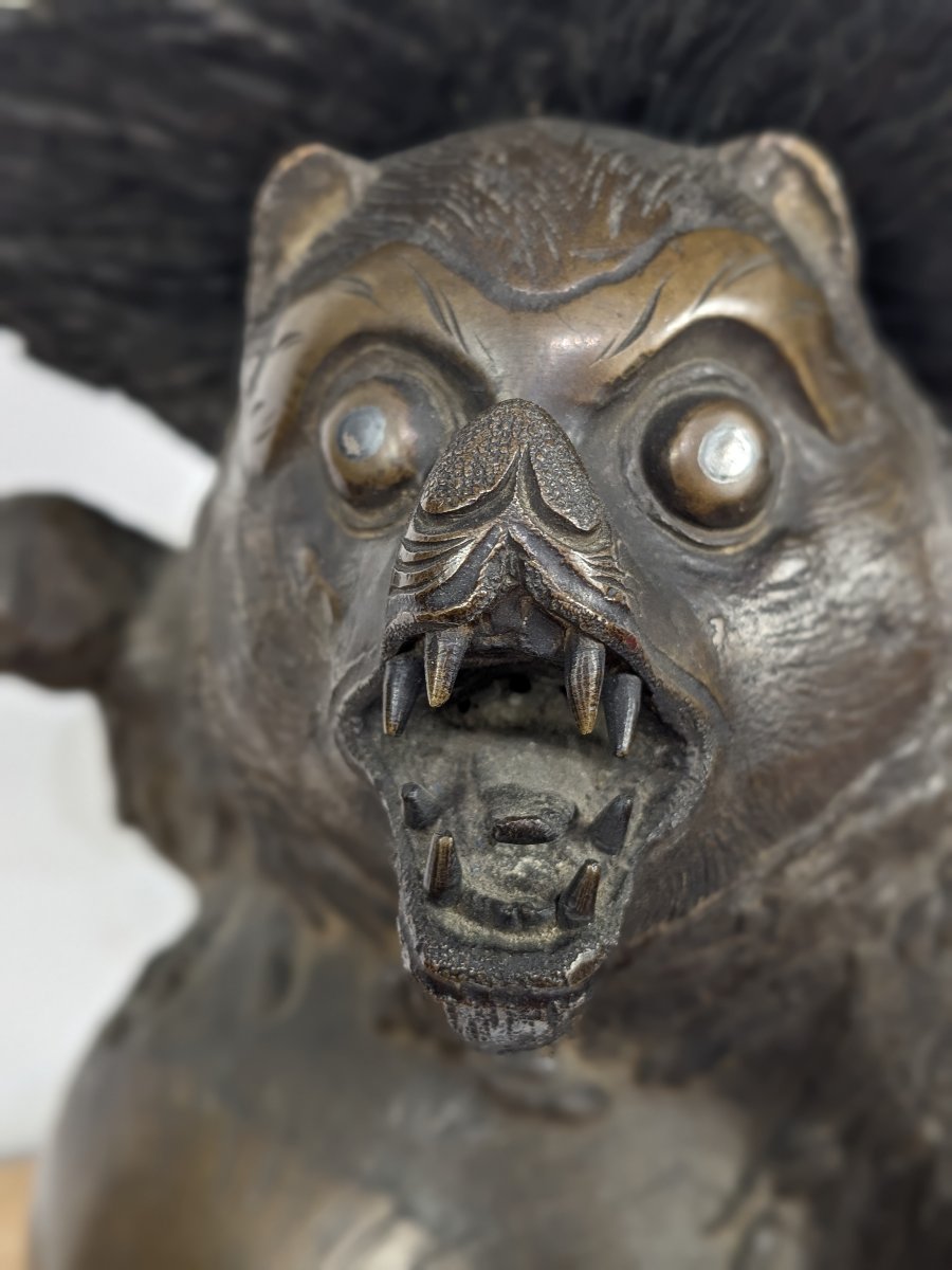 A Tanuki Incense Burner - Bronze, Taisho Period, 1920–30  #106-photo-3