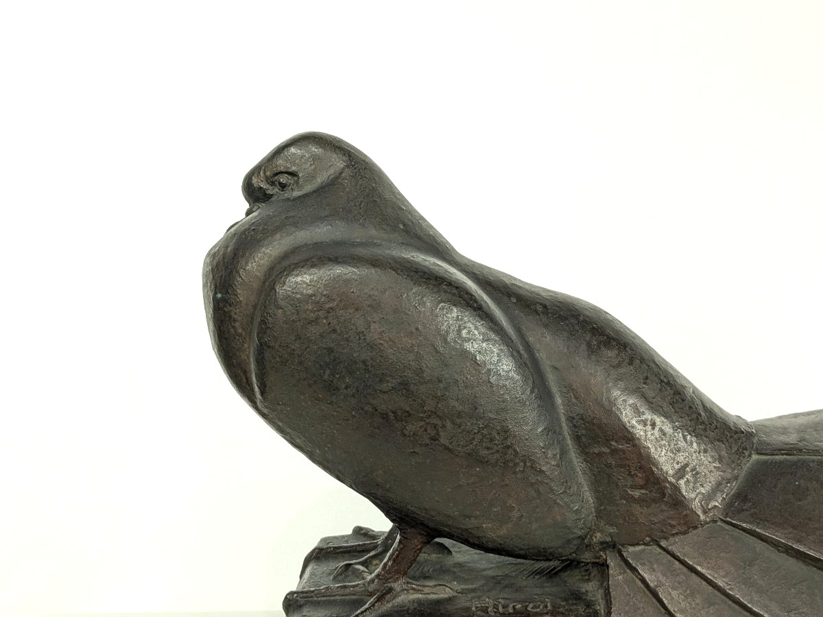 La colombe - bronze  30cm circa 1945-50 par Kichinosuke Hiroi (1906-1986) #133-photo-4