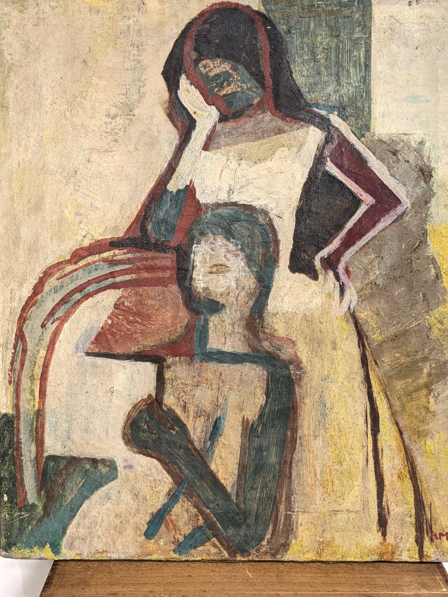 Cubist Women – Circa 1950 – Oil On Canvas, Saburō Amano (1919–2006) #193-photo-4