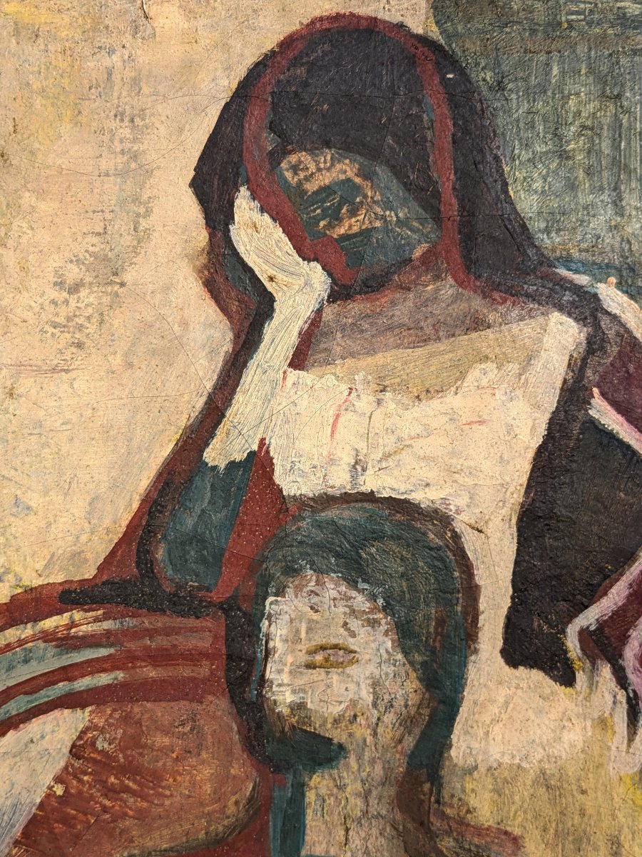 Cubist Women – Circa 1950 – Oil On Canvas, Saburō Amano (1919–2006) #193-photo-1