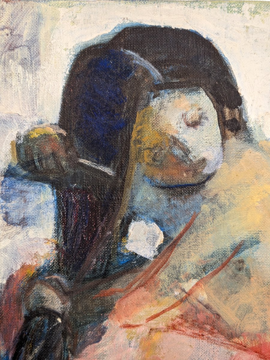 "the Hair" – Oil On Canvas, Saburō Amano (1919–2006) #194-photo-2