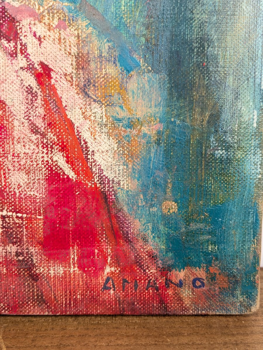 The Red Sweater – Oil On Canvas, Saburō Amano (1919–2006) #199-photo-1