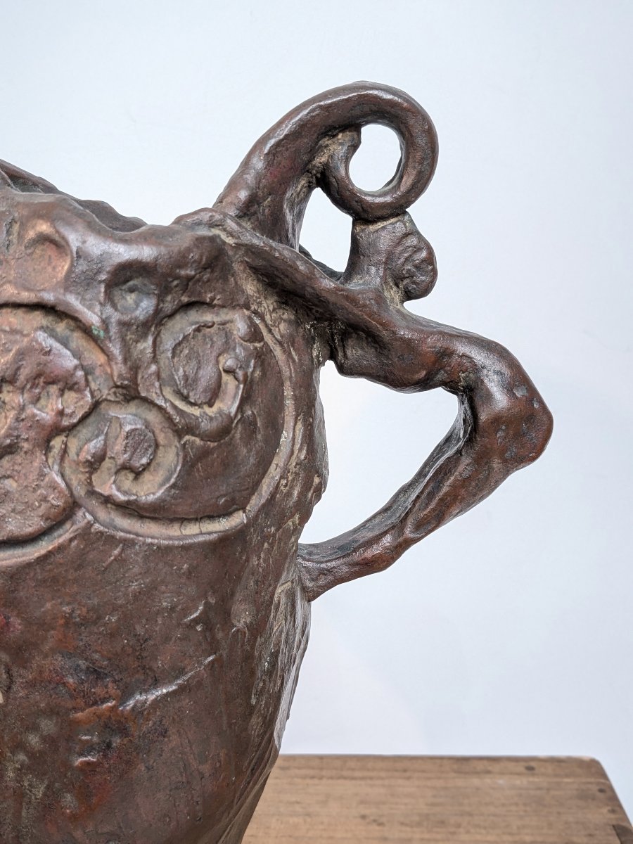 Vase With Acrobats – Bronze,  By Seibo Kitamura 1929-photo-4