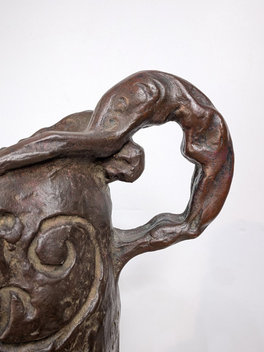 Vase With Acrobats – Bronze,  By Seibo Kitamura 1929-photo-2