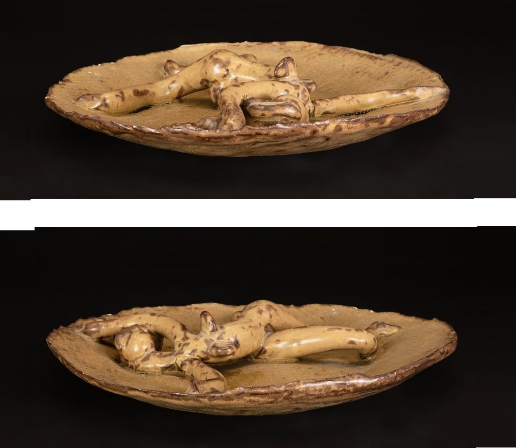 Nymph On A Plate – Ceramic By Masaru Kinouchi (1892–1977)-photo-4