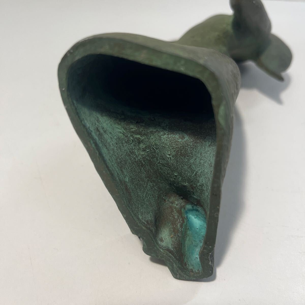 Woman With A Bird – Bronze, Circa 1950 – Vintage Japanese Piece-photo-5