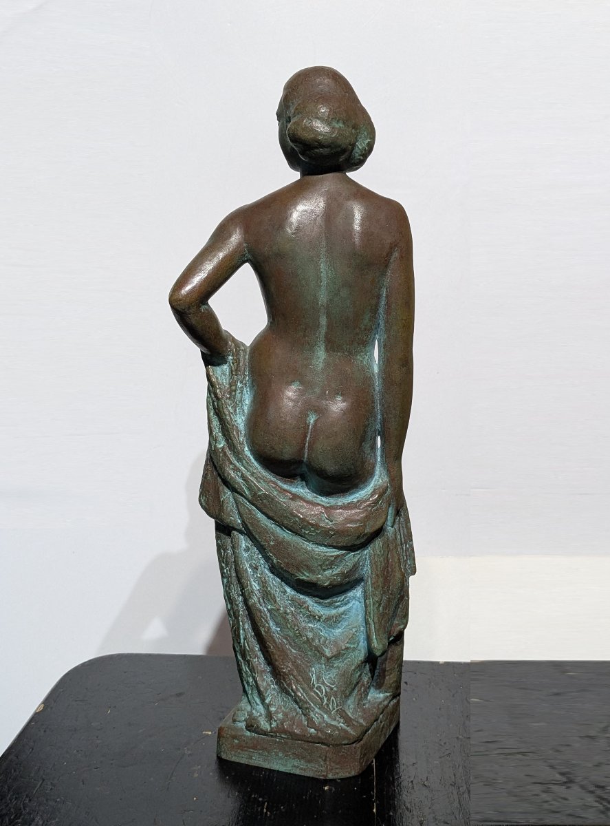 Nu au drapé, bronze  Art Déco 1920-30 par Yoshiki Hasegawa-photo-3
