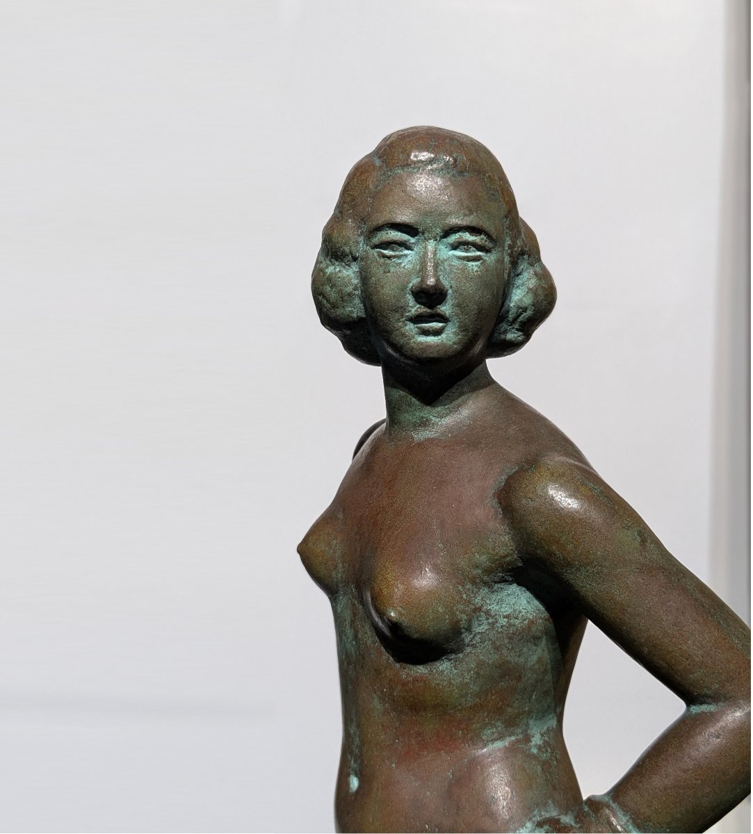 Nu au drapé, bronze  Art Déco 1920-30 par Yoshiki Hasegawa-photo-3