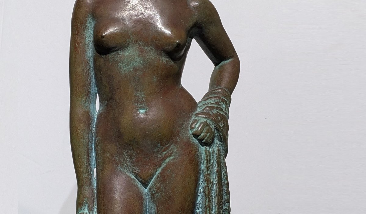 Nu au drapé, bronze  Art Déco 1920-30 par Yoshiki Hasegawa-photo-5