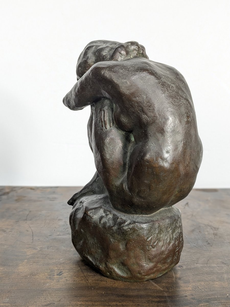 Nude Curled Up – Bronze Dated 1928-photo-4
