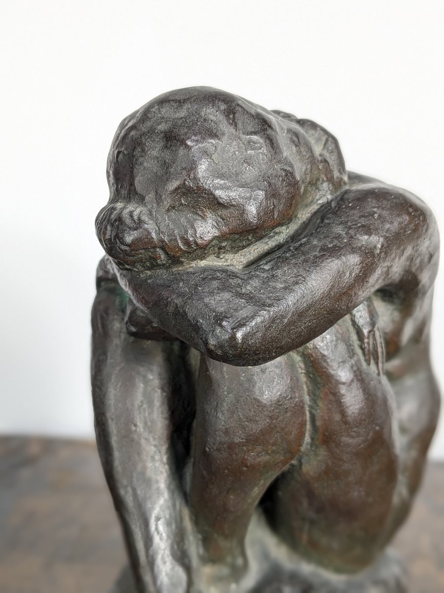 Nude Curled Up – Bronze Dated 1928-photo-4