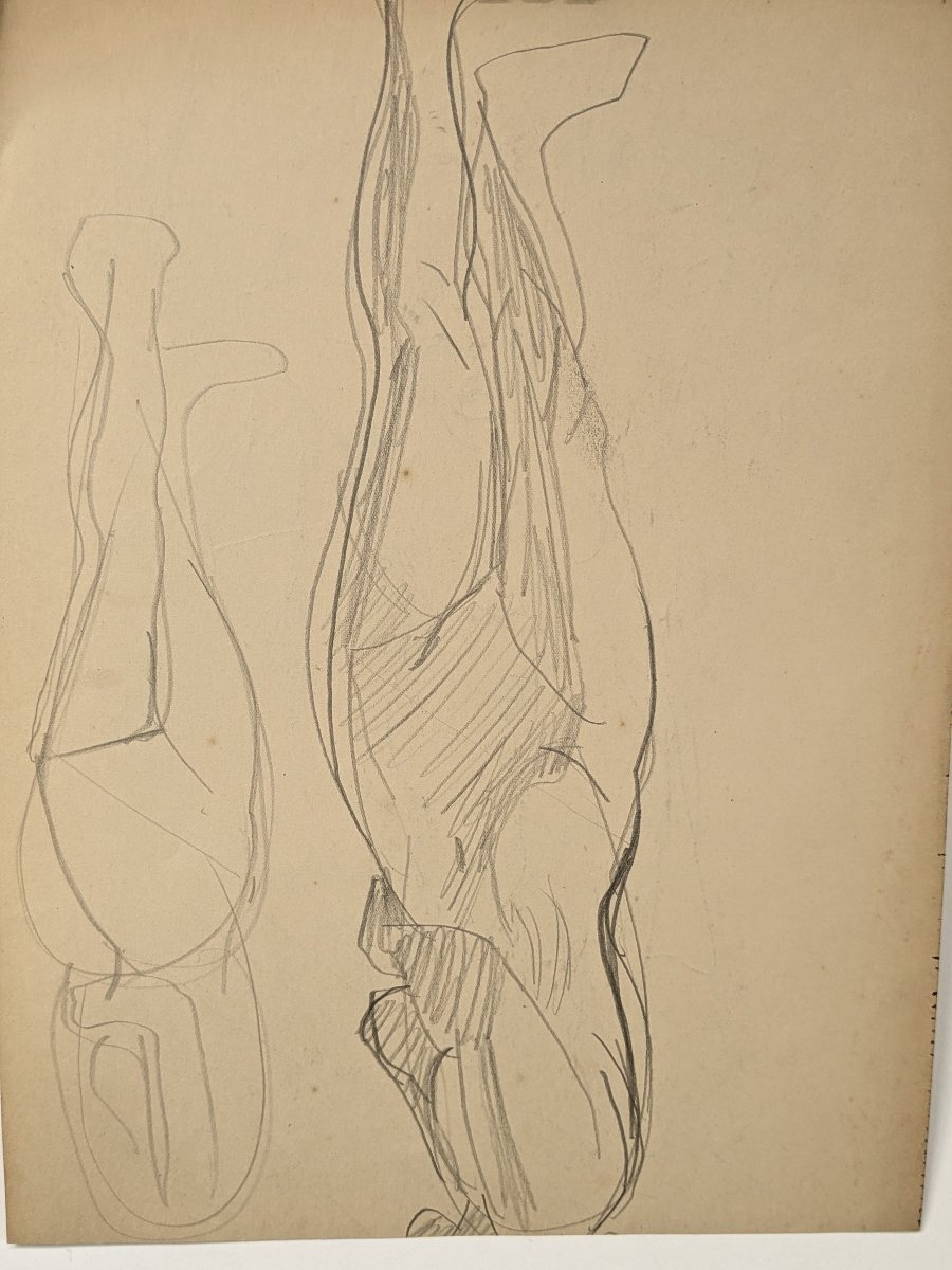 nu allongé crayon circa 1930 - Kuroda Yoritsuna 1909 – 1998-photo-1