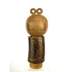 Poupée kokeshi vêtue d'écorce - circa 1970 -