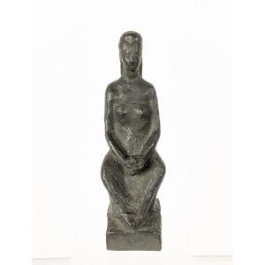 Jeune femme à la fleur - bronze circa 1950 par  Yuichi Yamamoto ( 1899-1987) #792