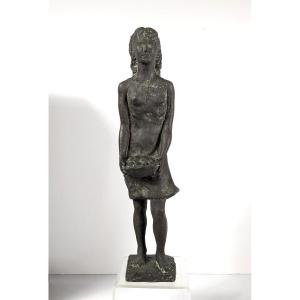 Jeune fille au panier - bronze circa 1950-60 #685