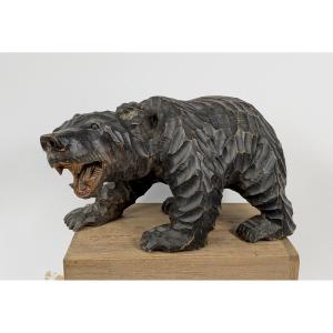 Growling Bear, Carved Wood Ainu Japan Circa 1950-60 #ham1024-3