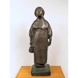 Seibo Kitamura - Flowerbed Maintenance - Bronze Circa 1920 #399