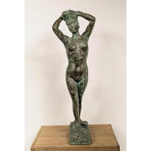 Nude With Raised Arms, Circa 1950-60 - Bronze 53cm - Shigeru Kinoshita 1908-1988 #47