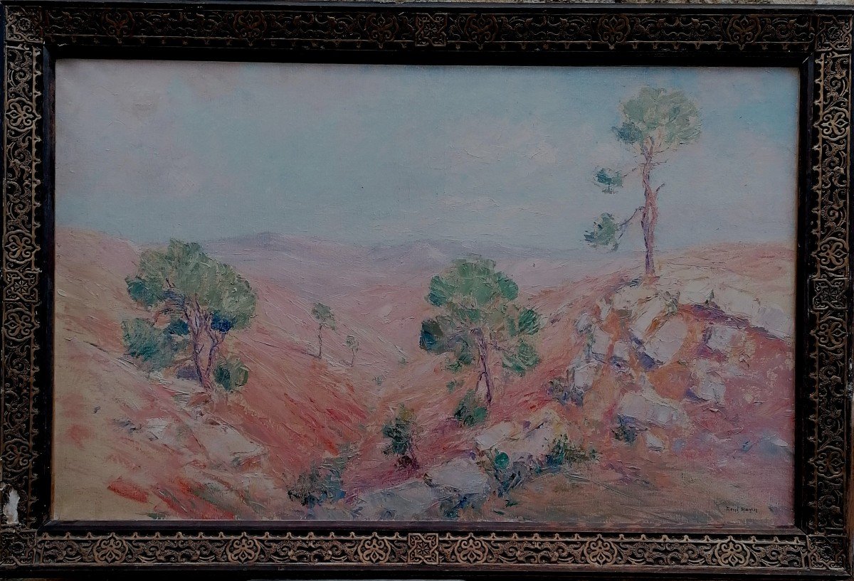 René Hanin - Ecole Orientaliste -paysage -  " Boghari - Algerie " - 80 X 130 Cm - Huile Sur Toile -- Huile Sur Toile --photo-2