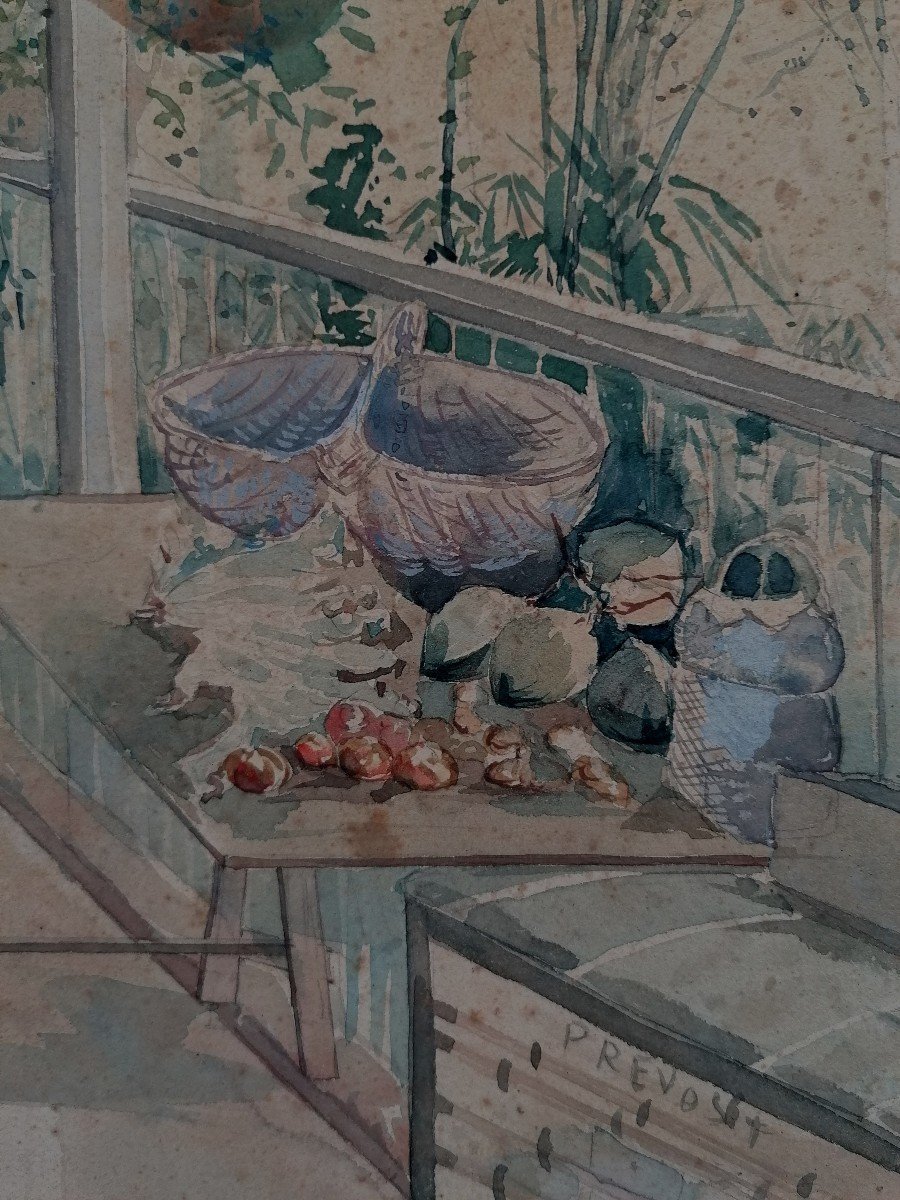 Watercolor - Santiago De Cuba - Léon Satin? - Intimate Scene - Travel --photo-3