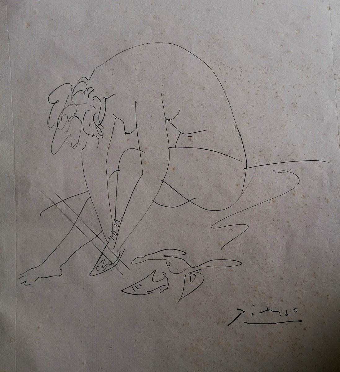 Gravure -pablo Picasso - Ballerine Ajustant Son Chausson - Joseph Foret 1954 - Papier Velin - 