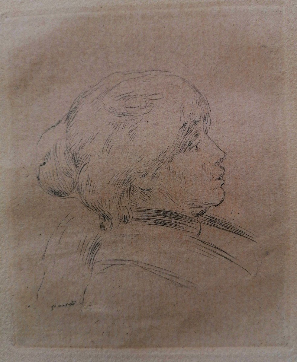 Pierre Auguste Renoir - Eau Forte - Portrait De Berthe Morisot - Gravure --photo-4