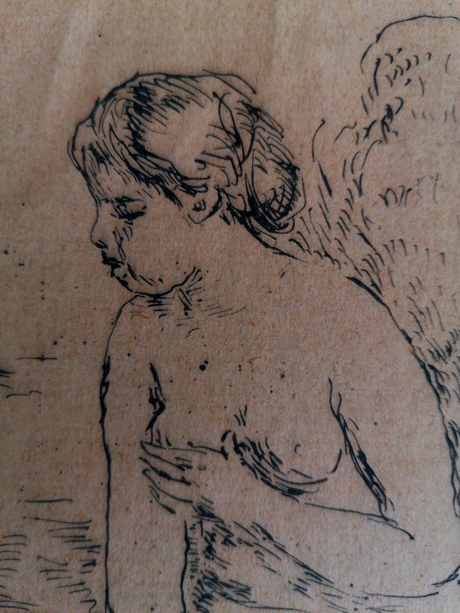 Pierre Auguste Renoir - Etching Etching - Bather Standing Half Legs - Theodore Duret --photo-3